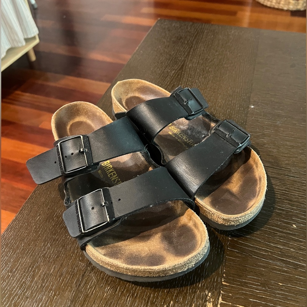 Birkenstocks Black Leather Size 39
